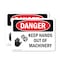 Signmission Keep Hands Out Of Machinery Danger Sign, Vinyl Decal, 7in W x 5in L, 2PK OS-2PACK-DS-D-57-L-1394 - alternate 1